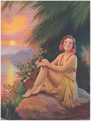 Original vintage calendar / poster art print from the 1920s-1940s